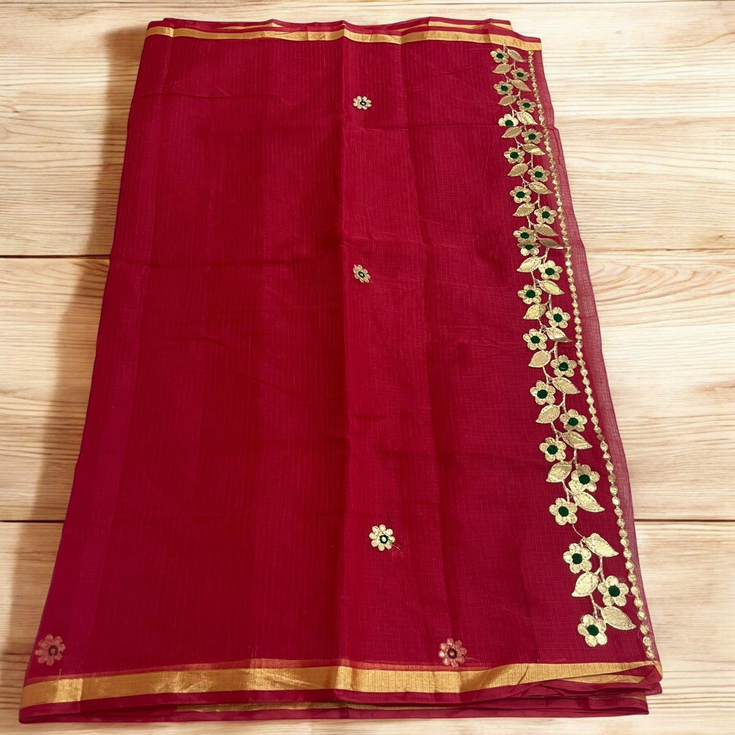 New Arrival Rangkat Handstock Kota Doria Sarees with Gota work